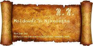 Moldován Nikoletta névjegykártya