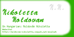 nikoletta moldovan business card