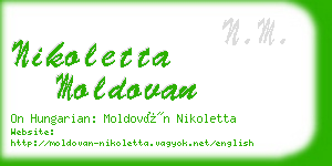 nikoletta moldovan business card
